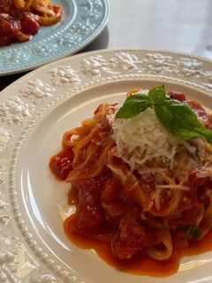 トマトとバジルのスパゲティ-レシピのメイン写真