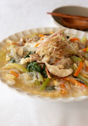 グルテンフリー豚肉と卵のあんかけはるさめ-レシピのメイン写真