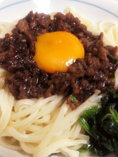 月見甘辛そぼろうどん-レシピのメイン写真
