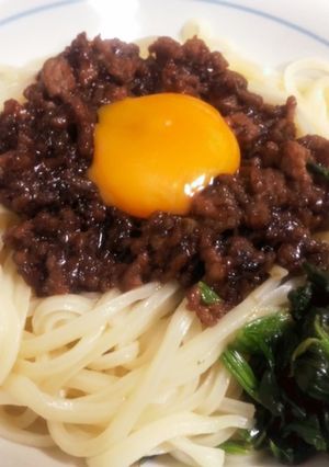月見甘辛そぼろうどん-レシピのメイン写真