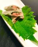梅肉　シソのワンタン皮巻き焼き