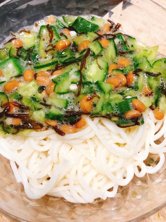 食欲がない時に!ネバネバ素麺!-レシピのメイン写真