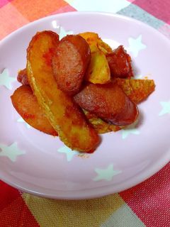 ポテトとウインナーのバターケチャップ炒め-レシピのメイン写真