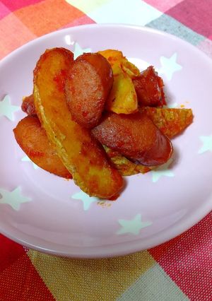 ポテトとウインナーのバターケチャップ炒め-レシピのメイン写真