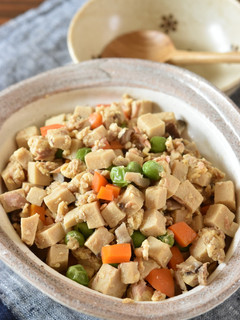高野豆腐とツナと卵の炒り煮【作り置き】-レシピのメイン写真