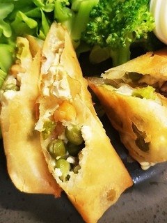 ヘルシー♪えびとサラダ豆の豆腐春巻き-レシピのメイン写真