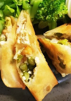 ヘルシー♪えびとサラダ豆の豆腐春巻き-レシピのメイン写真