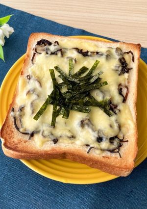 朝から幸せ♡塩昆布の和風トースト-レシピのメイン写真