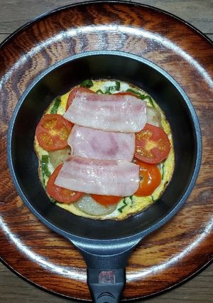 卵野菜ロースハムベーコン焼き-レシピのメイン写真