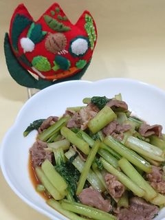 小松菜と豚肉のオイスター炒め-レシピのメイン写真