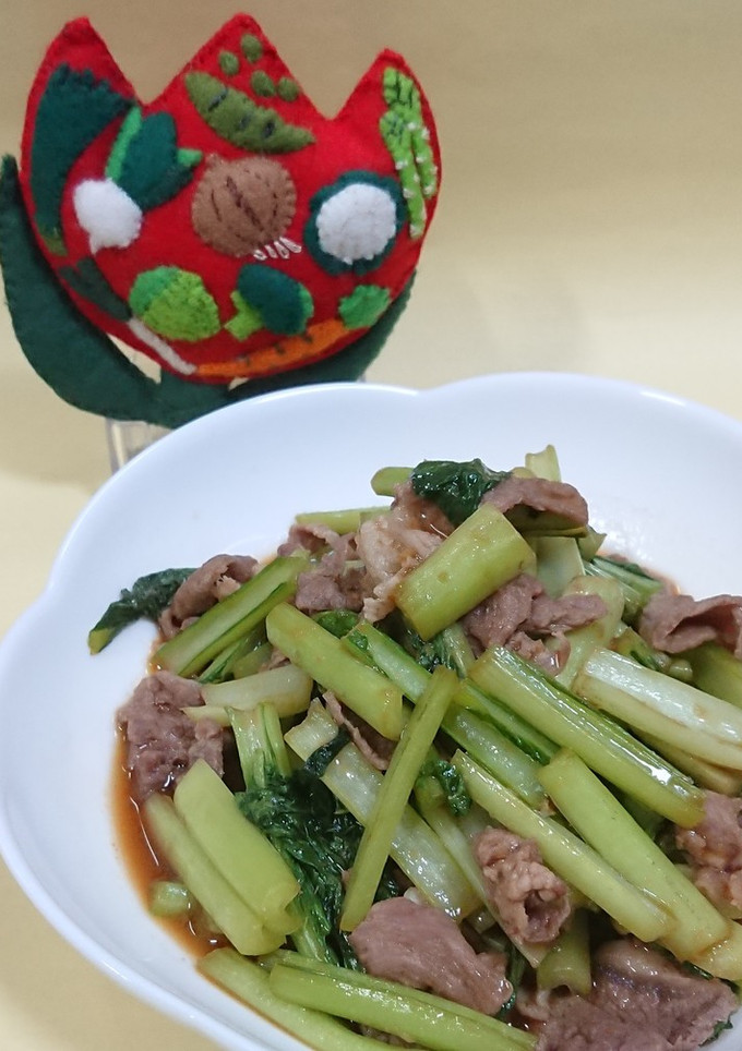 小松菜と豚肉のオイスター炒め-レシピのメイン写真