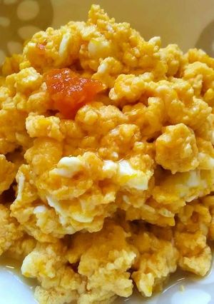 カホチャの煮物の残り汁で炒り卵-レシピのメイン写真