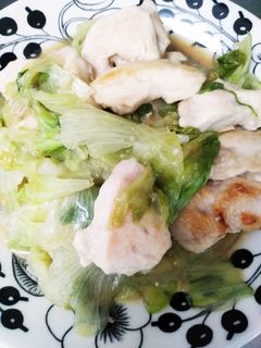 簡単に♪鶏むね肉とレタスのヘルシー炒め-レシピのメイン写真