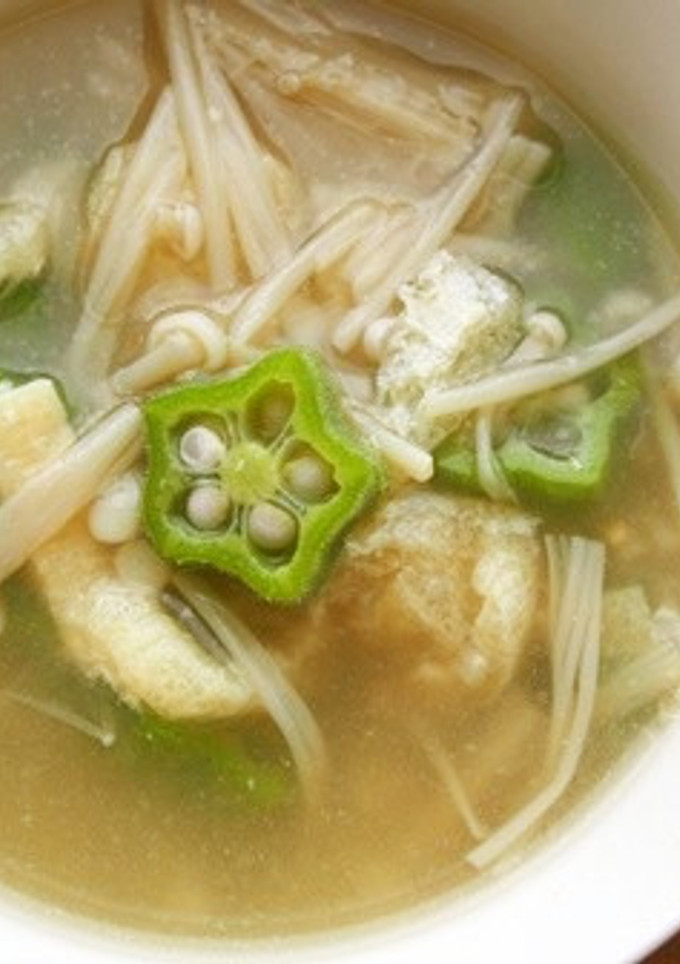 オクラとエノキのとろとろ味噌汁♪-レシピのメイン写真