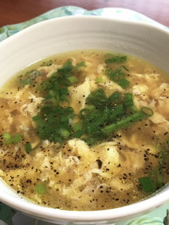 玉葱蒸しよだれ鶏からの〜うんまい卵スープ-レシピのメイン写真