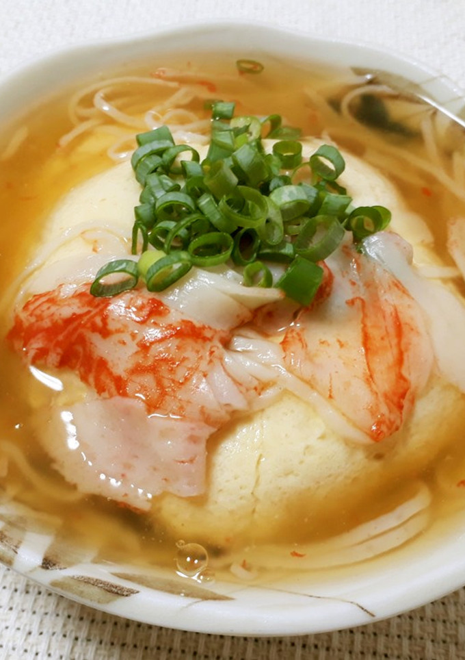 レンジで簡単！豆腐と卵のふわふわ蒸し-レシピのメイン写真