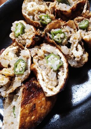 油揚げでミンチ肉巻き焼き-レシピのメイン写真
