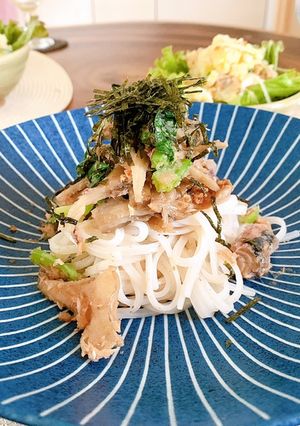 【グルテンフリー】さば缶のたらこパスタ-レシピのメイン写真
