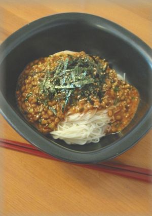 辛っ!パンチの効いた韓国風納豆そうめん-レシピのメイン写真