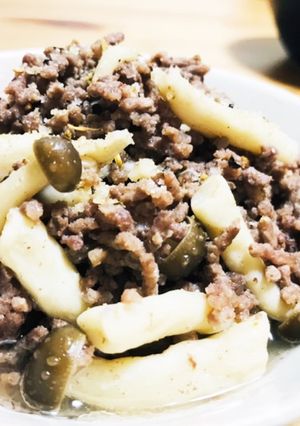 【美味】シメジと合い挽き肉の塩炒め-レシピのメイン写真