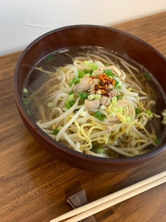 糖質0麺で作る 鶏もやしのラーメン風-レシピのメイン写真