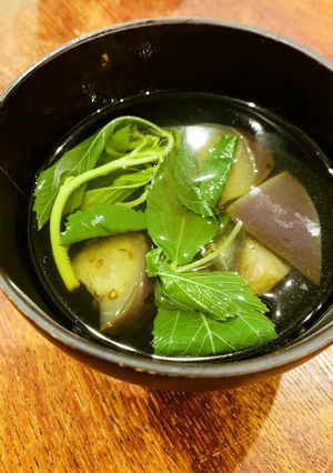 茄子とモロヘイヤのお吸い物-レシピのメイン写真