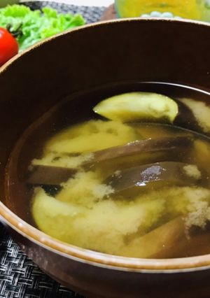 簡単ナスだけ♬しみしみナス味噌汁-レシピのメイン写真