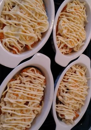 かぼちゃと玉ねぎのとろけるマヨチー焼き-レシピのメイン写真