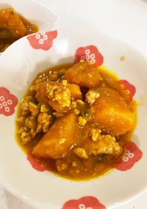 ほくほく、南瓜のとりそぼろ煮-レシピのメイン写真