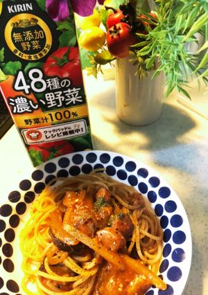 簡単！野菜ジュースでナストマチーズパスタ-レシピのメイン写真
