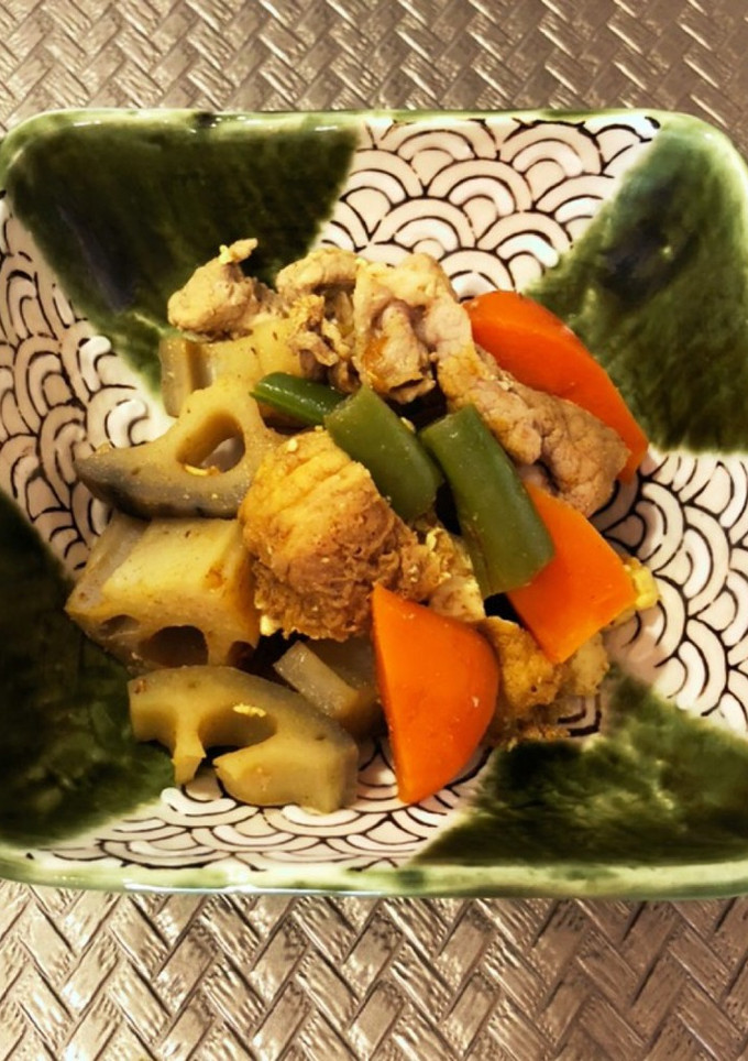 豚と厚揚げ蓮根の和風カレー炒め　-レシピのメイン写真
