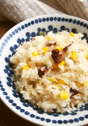 たこ・コーンの洋風炊き込みご飯♪-レシピのメイン写真