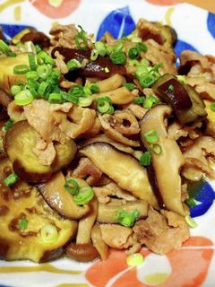 【簡単】豚コマとナスとキノコの甘酢炒め-レシピのメイン写真