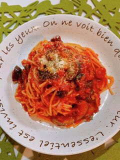 ☆茄子とベーコン、トマト缶の簡単パスタ☆-レシピのメイン写真
