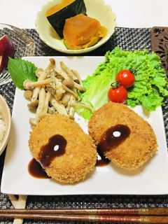 ほくほくコロッケメインで夕飯の献立-レシピのメイン写真