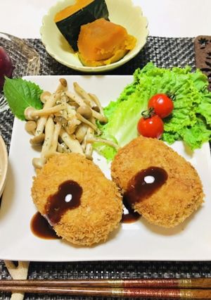 ほくほくコロッケメインで夕飯の献立-レシピのメイン写真