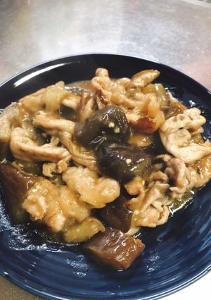 豚しゃぶ用モモ肉とナスのポン酢炒め-レシピのメイン写真