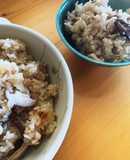 干し椎茸と生椎茸の炊き込みご飯