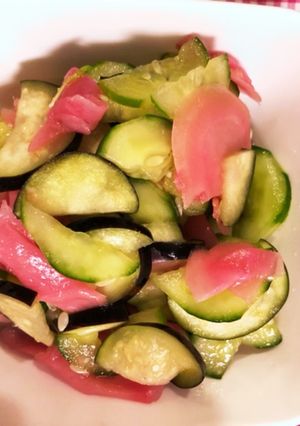 茄子ときゅうりと甘酢生姜の酢の物-レシピのメイン写真