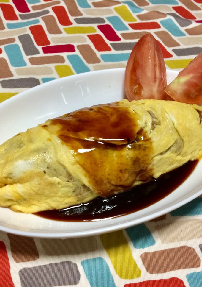 超簡単☆激うま焼き飯のソースオムライス♫-レシピのメイン写真