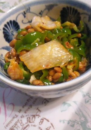 レンジで！ピーマンのキムチ納豆和え-レシピのメイン写真