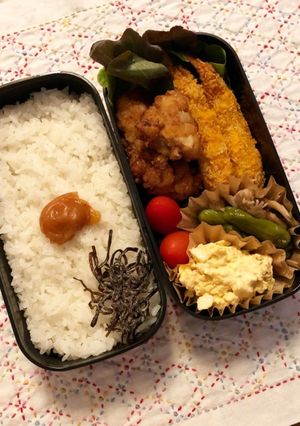 高カロリー弁当☆唐揚げ&エビフライ-レシピのメイン写真