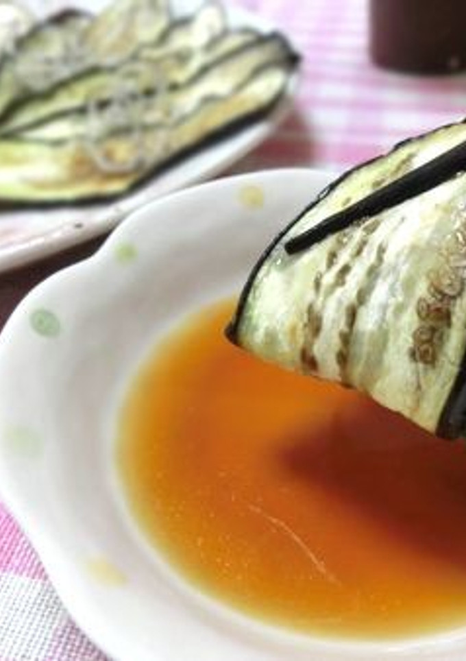 焼きなす　梅じゃこしそを巻いて♪-レシピのメイン写真