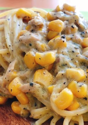 腸活♡ツナとコーンの豆乳クリームパスタ-レシピのメイン写真