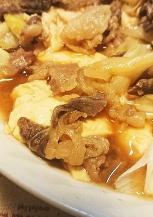 レンジで簡単◎すき焼き風肉豆腐-レシピのメイン写真