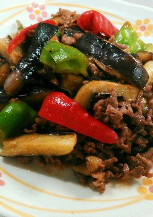 秋ナスと牛肉の味噌炒め-レシピのメイン写真