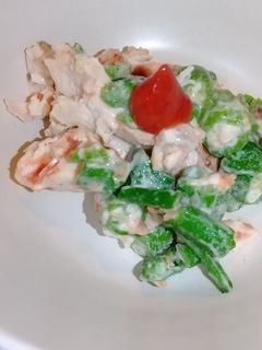 オクラと笹身の梅肉マヨあえ-レシピのメイン写真