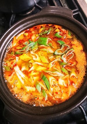 キムチの残り汁で☆スンドゥブチゲ☆韓国-レシピのメイン写真