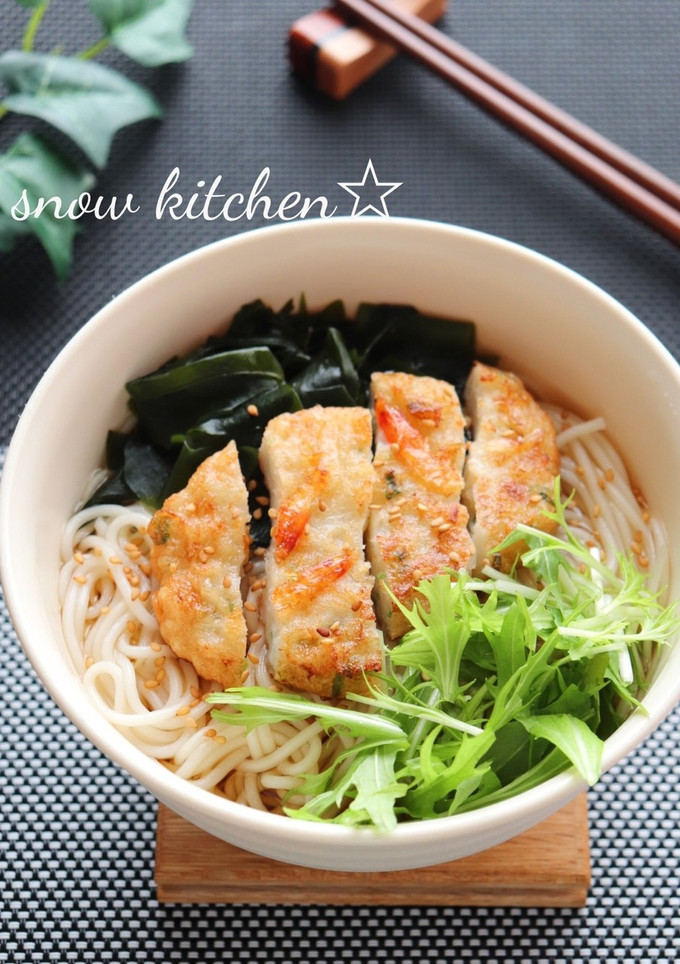 さつま揚げとわかめのかけうどん-レシピのメイン写真