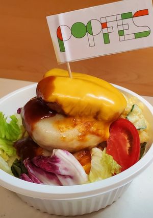 ２０チーズバーグ丼！ママママカロニ添え-レシピのメイン写真